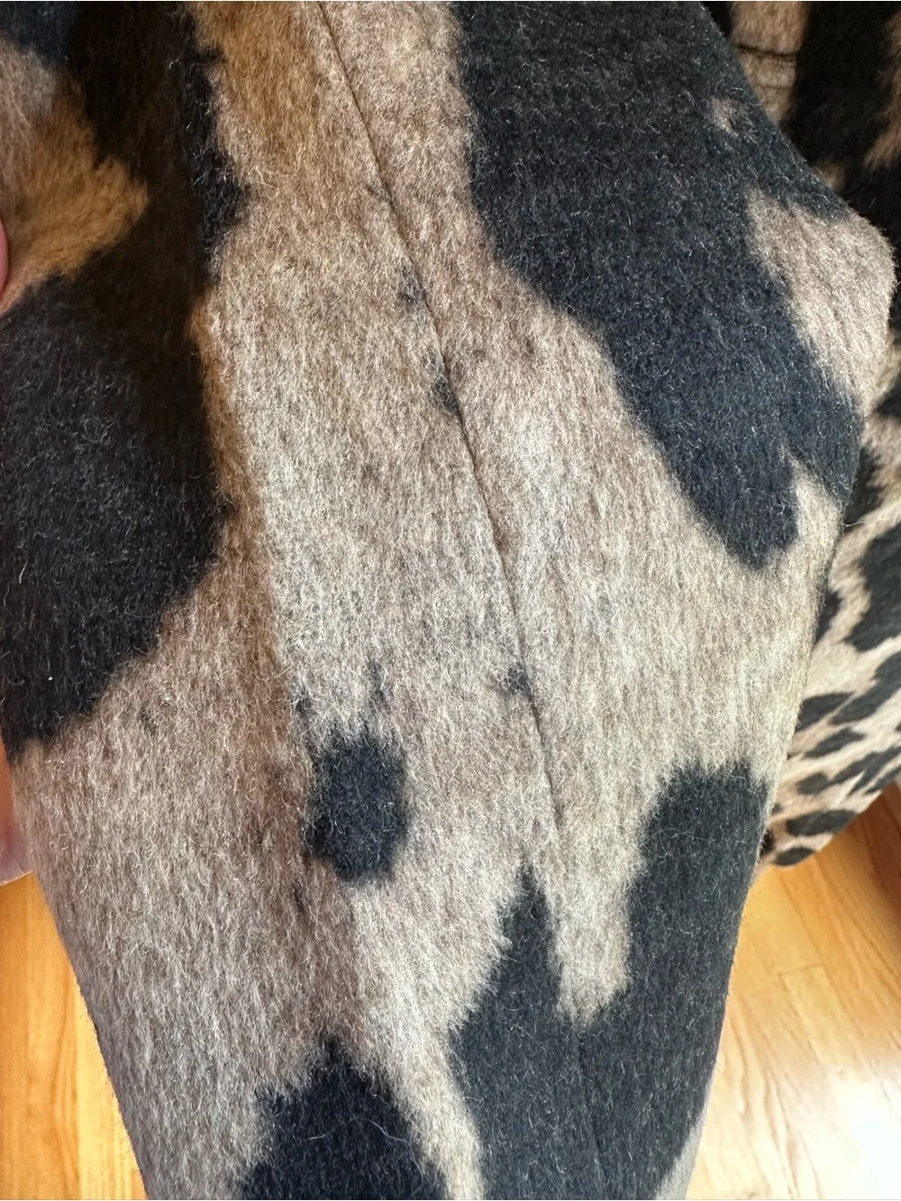 COMMENSE Wool Leopard Print Double Breasted Coat NWT
